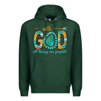 Sports Green with god all things are possible with turquoise gemstone bbs Premium Hoodie - BundleAndBundleShop