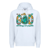 White with god all things are possible with turquoise gemstone bbs Premium Hoodie - BundleAndBundleShop