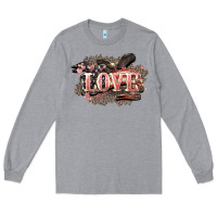 Heather Grey Love America 4th of july Long Sleeve Tee - HowdyJamesFarm