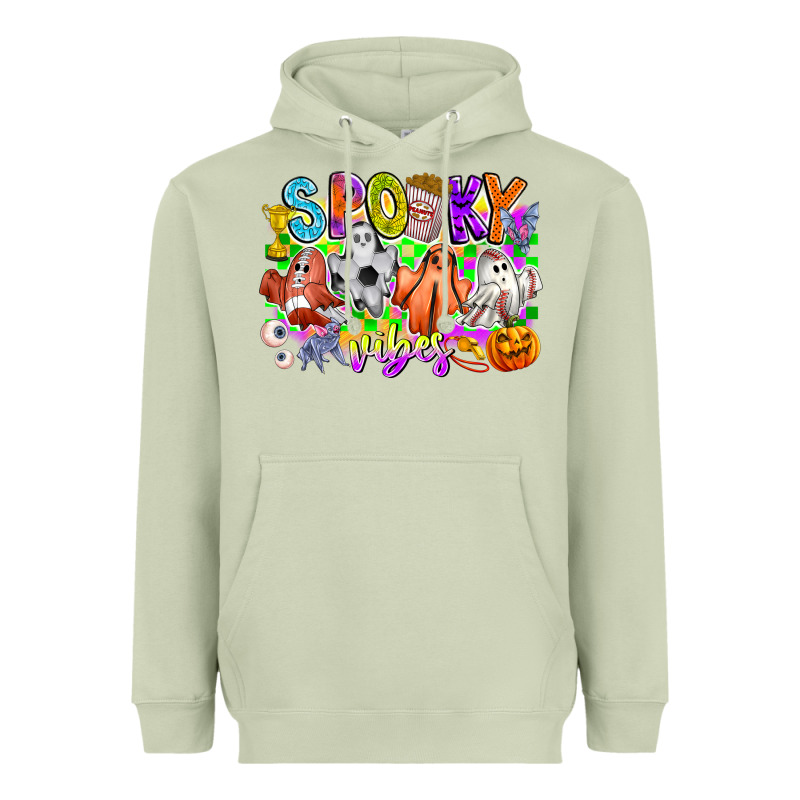 Spooky Vibes Ghost Heavyweight Hoodie by CowhideDigitalArt | Teevron