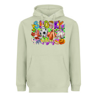 Matcha Spooky Vibes Ghost Heavyweight Hoodie - CowhideDigitalArt