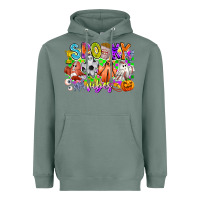 Sage Spooky Vibes Ghost Heavyweight Hoodie - CowhideDigitalArt