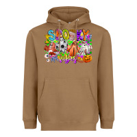 Toasted Coconut Spooky Vibes Ghost Heavyweight Hoodie - CowhideDigitalArt