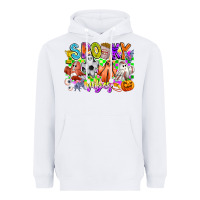 White Spooky Vibes Ghost Heavyweight Hoodie - CowhideDigitalArt