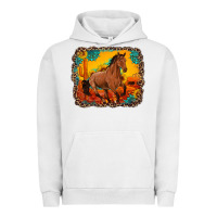 Pigment Lunar Rock horse with sunflowers turquoise gemstone western sunset leopard backgr Urban Hoodie - Artiststas