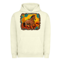 Pigment Pistachio horse with sunflowers turquoise gemstone western sunset leopard backgr Urban Hoodie - Artiststas