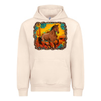 Sandshell horse with sunflowers turquoise gemstone western sunset leopard backgr Urban Hoodie - Artiststas