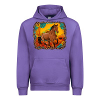 Tulip horse with sunflowers turquoise gemstone western sunset leopard backgr Urban Hoodie - Artiststas