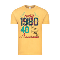 Vintage Mustard Made In May 1980 40 Years Of Being Awesome Vintage Tee - Bettercallsaul