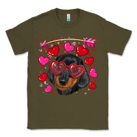Army Green valentine's day  dachshund puppy Classic Tee - RanaPortraitStore