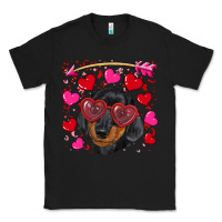 Black valentine's day  dachshund puppy Classic Tee - RanaPortraitStore