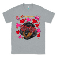 Heather Grey valentine's day  dachshund puppy Classic Tee - RanaPortraitStore