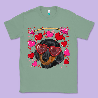 Valentine's Day  Dachshund Puppy Classic Tee Designed By Ranaportraitstore