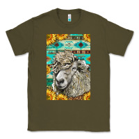 Army Green Western Lincoln Sheep Classic Tee - LillyAllenDesigns