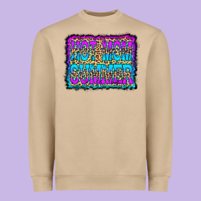 Hot Mom Summer Leopard Heavyweight Sweatshirt Designed By Cowcowdesign
