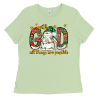 Matcha With God all things are possible with snowman Ladies Tee - NancyCooperArtShop