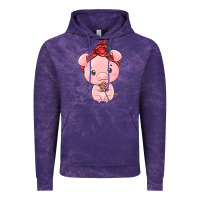 Cloud Purple cute pig Vintage Hoodie - texasbilliewilder