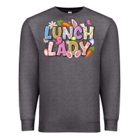 Charcoal Heather lunch lady easter Premium Sweatshirt - CowhideDigitalArt