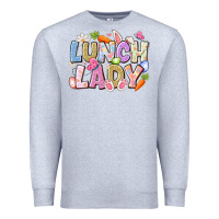 Heather Grey lunch lady easter Premium Sweatshirt - CowhideDigitalArt