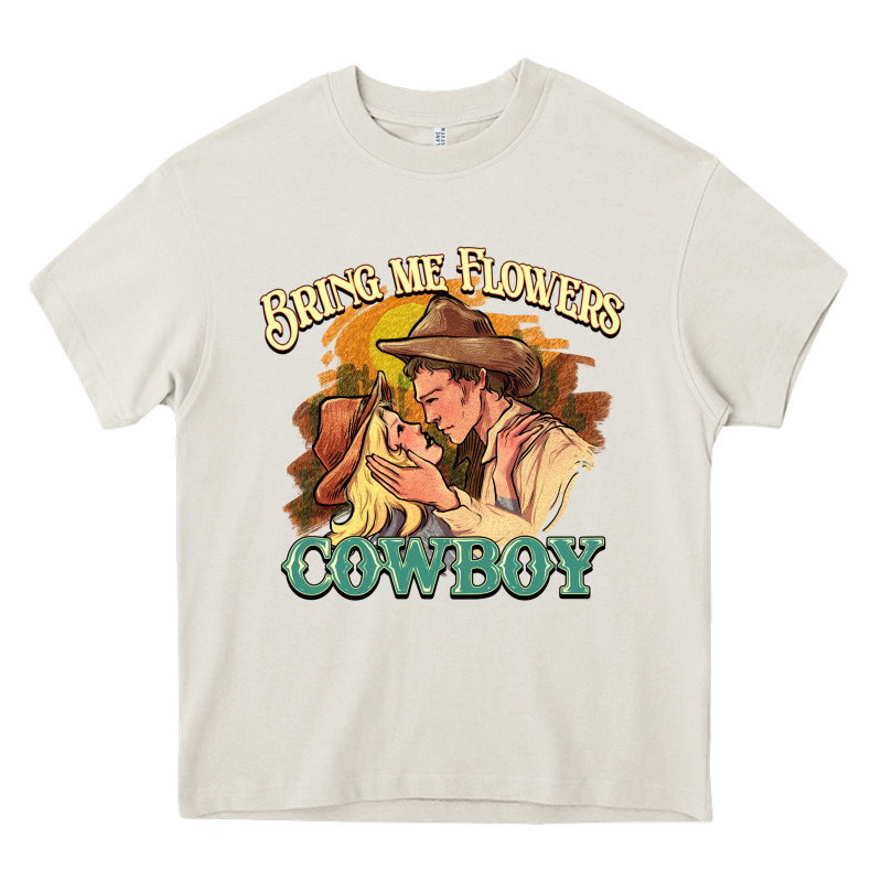 Bring Me Flowers Cowboy Heavy Core Tee by NancyCooperArtShop | Teevron