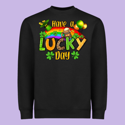 St. Patrick's Have A Lucky Day Heavyweight Sweatshirt Designed By Oliviacreatesart