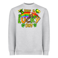 Heather Grey St. Patrick's Have a lucky day Heavyweight Sweatshirt - OliviaCreatesArt