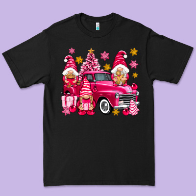 Pink Christmas Gnomes Truck Premium Tee Designed By Nancycooperartshop