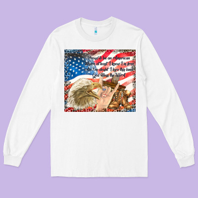 God Bless The Usa Long Sleeve Tee Designed By Tumblerdesignbyshophia