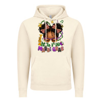 Vintage Artic little miss mardi gras afro messy bun kid Vintage Hoodie - texasbilliewilder