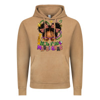 Vintage Camel little miss mardi gras afro messy bun kid Vintage Hoodie - texasbilliewilder