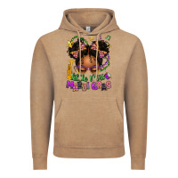 Vintage Coffee little miss mardi gras afro messy bun kid Vintage Hoodie - texasbilliewilder