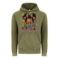 Vintage Olive little miss mardi gras afro messy bun kid Vintage Hoodie - texasbilliewilder