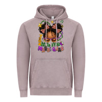 Vintage Zinc little miss mardi gras afro messy bun kid Vintage Hoodie - texasbilliewilder