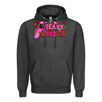Charcoal Heather heart breaker Zipper Hoodie - FaDigitalArtStudio