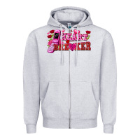 Heather Grey heart breaker Zipper Hoodie - FaDigitalArtStudio