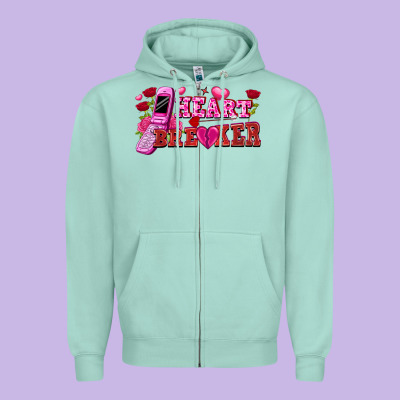 Heart Breaker Zipper Hoodie Designed By Fadigitalartstudio