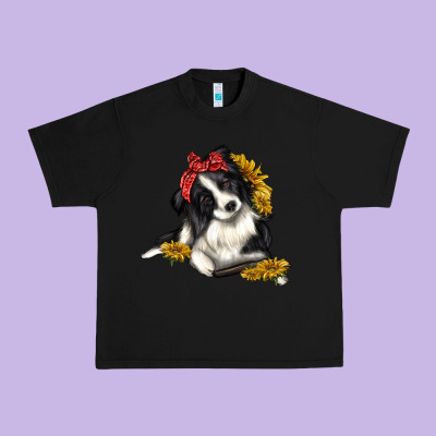 Border Collie With Bandanna Urban Heavy Tee Designed By Texasbilliewilder