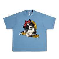 Pebble Blue border collie with bandanna Urban Heavy Tee - texasbilliewilder