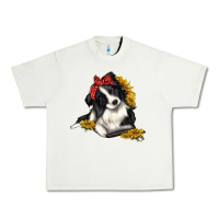 Pistachio border collie with bandanna Urban Heavy Tee - texasbilliewilder