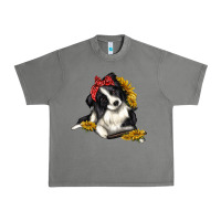 Tornado border collie with bandanna Urban Heavy Tee - texasbilliewilder