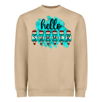 Hello Summer Serape Turquoise Heavyweight Sweatshirt | Teevron