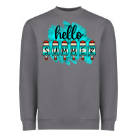 Storm Hello Summer Serape Turquoise Heavyweight Sweatshirt - CowCowDesign