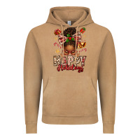 Vintage Camel happy holidays christmas afro messy bun Vintage Hoodie - texasbilliewilder