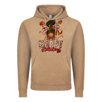 Vintage Coffee happy holidays christmas afro messy bun Vintage Hoodie - texasbilliewilder