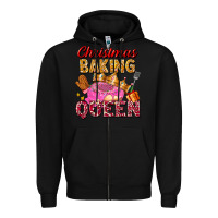 Black christmas baking queen Zipper Hoodie - FaDigitalArtStudio