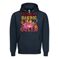 Navy christmas baking queen Zipper Hoodie - FaDigitalArtStudio