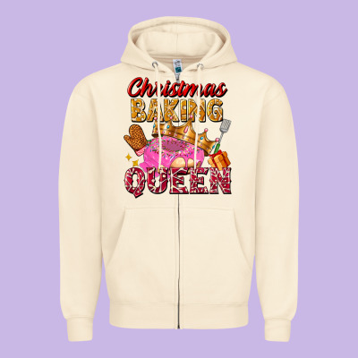 Christmas Baking Queen Zipper Hoodie Designed By Fadigitalartstudio