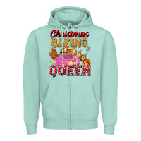 Seafoam christmas baking queen Zipper Hoodie - FaDigitalArtStudio