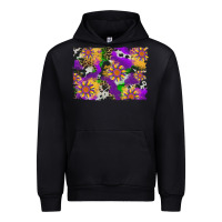 Black mardi gras sunflower cowhide leopard and glitter background Urban Hoodie - Artiststas