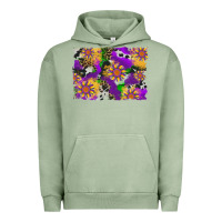 Pigment Oil Green mardi gras sunflower cowhide leopard and glitter background Urban Hoodie - Artiststas